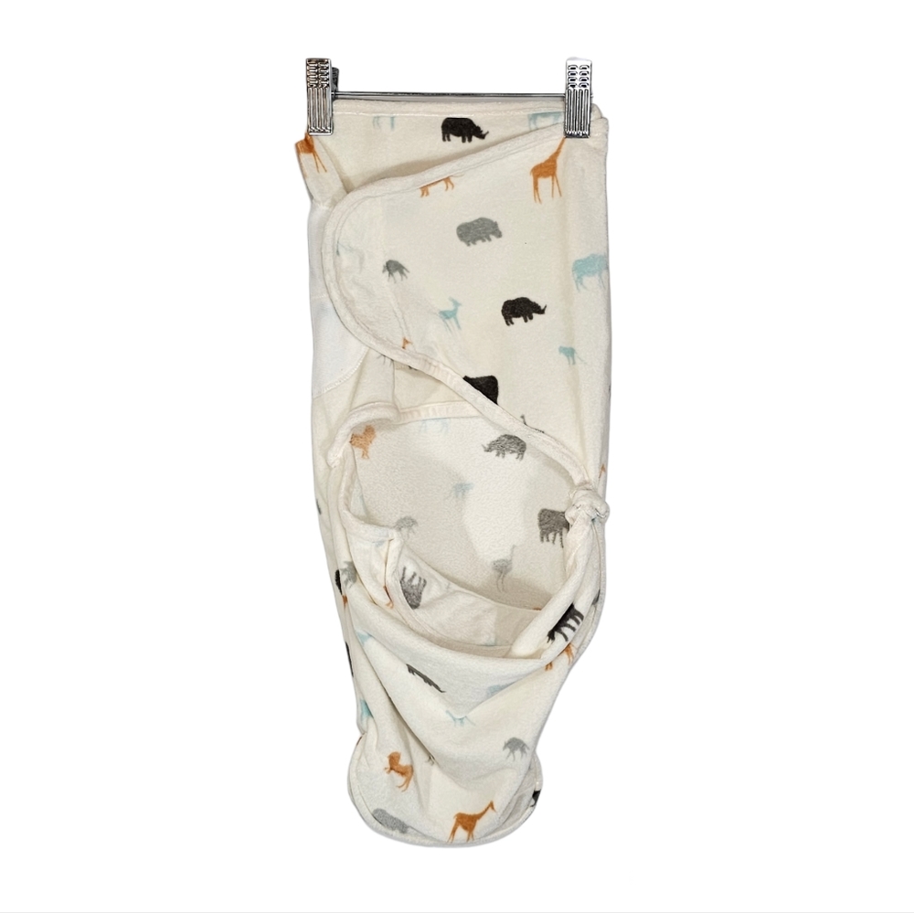 Aden + Anais Animal Print Swaddler Ivory Size 0-3M